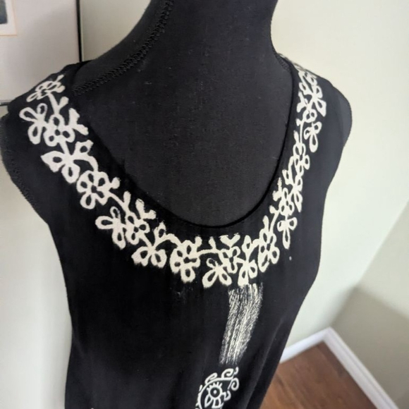 Vintage Jessica Taylor Black & White Batik Beach Dress Maxi Boho 90s OS - Picture 4 of 9